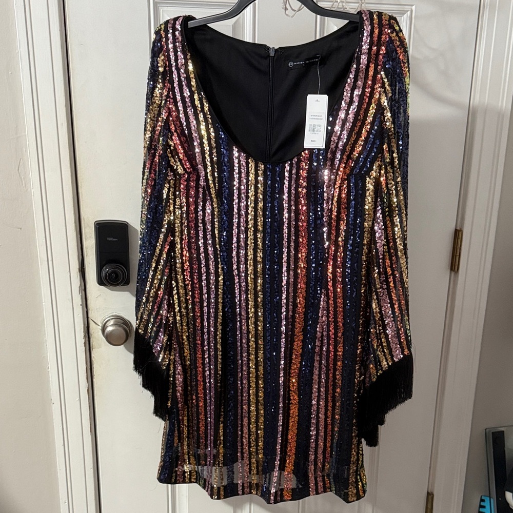 Fashion to Figure Sequin Striped Dress